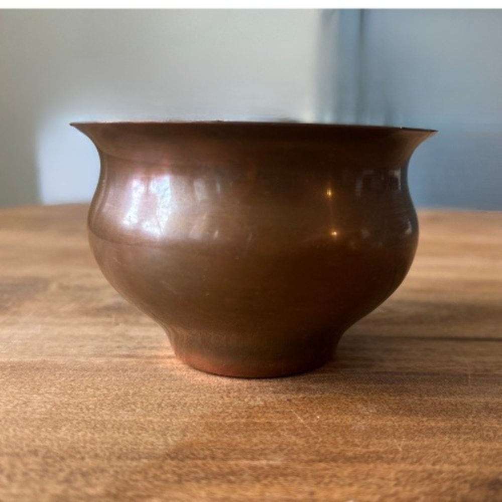 Vintage Handcrafted Copper Offering Bowl 3x4" Ritual Lota India Altar Decor